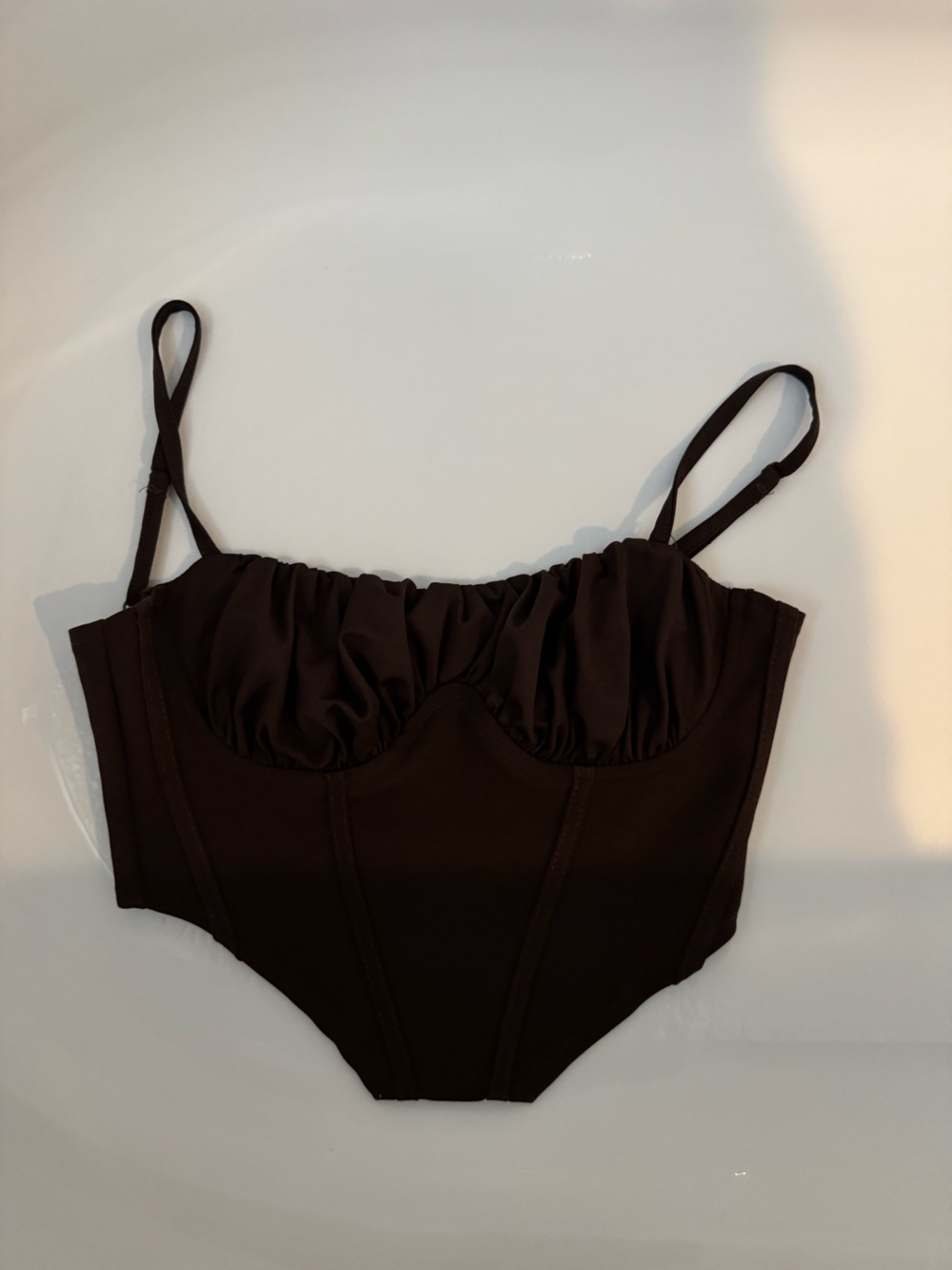 Dark brown crop top